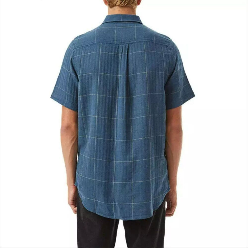 Katin Monty Shirt Baltic Blue Linen/Cotton Blend Short Sleeve Men's Shirt SZ M - Picture 9 of 9